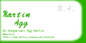 martin agg business card